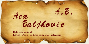 Aca Baljković vizit kartica